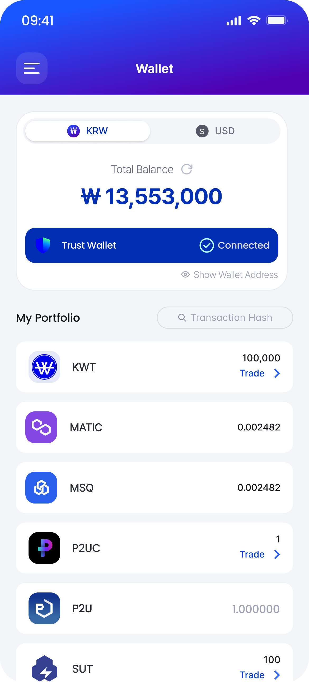 Shared wallet and portfolio
