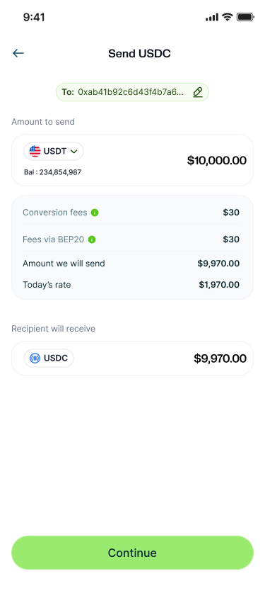 Send USDC
